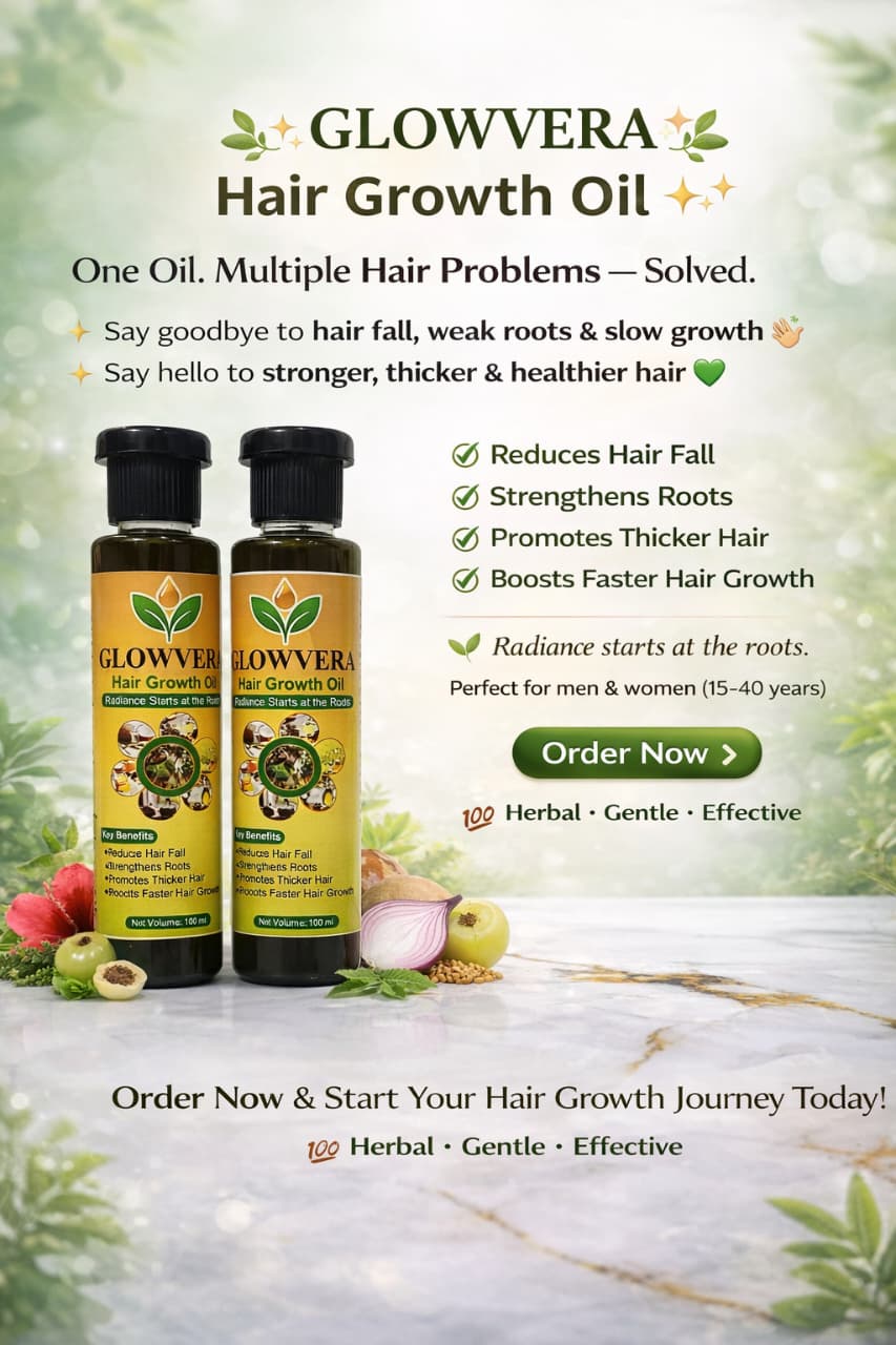 Two bottles of Glowvera Hair Growth Oil